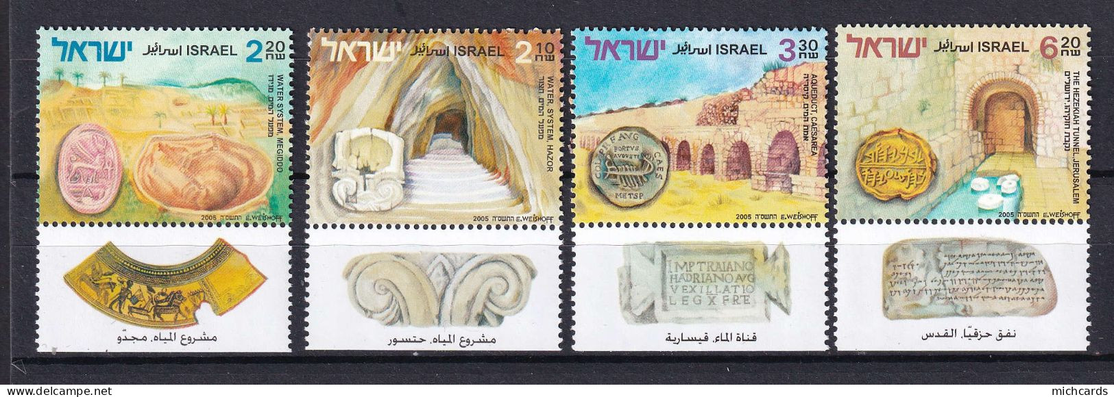 181 ISRAEL 2005 - Y&T 1739/42 Avec Tab - Eau Tunnel Aqueduc - Neuf ** (MNH) Sans Charniere - Unused Stamps (with Tabs)