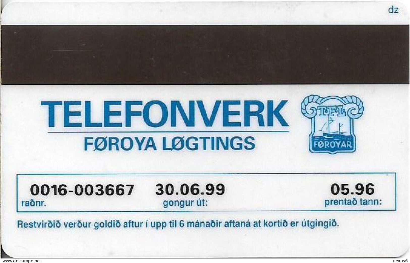 Faroe - Faroese Telecom (Magnetic) - William Heinesen - 30Kr. - 30.000ex, Used - Faeroër