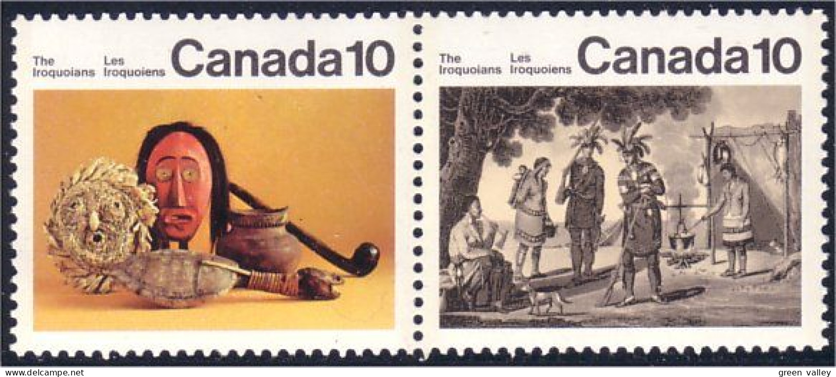 Canada Indian Artifacts Masque Mask Pipe Calumet Cooking Costume Dog Chien MNH ** Neuf SC (C05-79aa) - Neufs