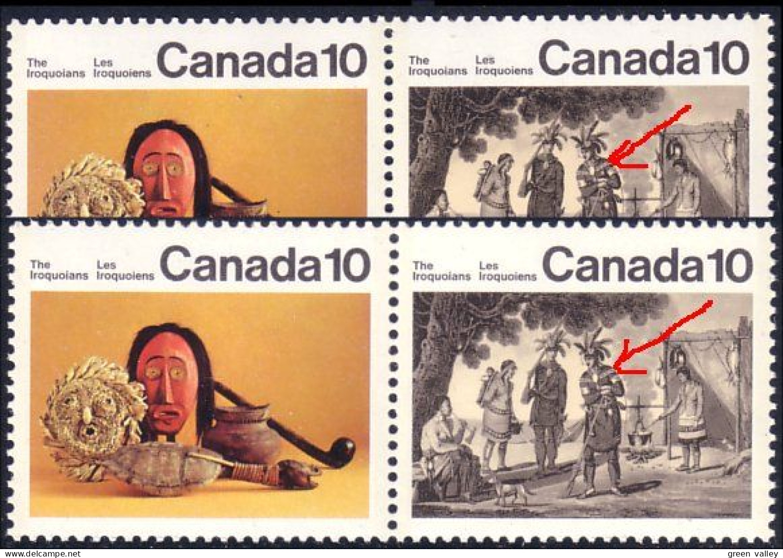 Canada Indian Artifacts Costume Error Missing Medallion Medaille Manquante MNH ** Neuf SC (C05-79aia) - Neufs