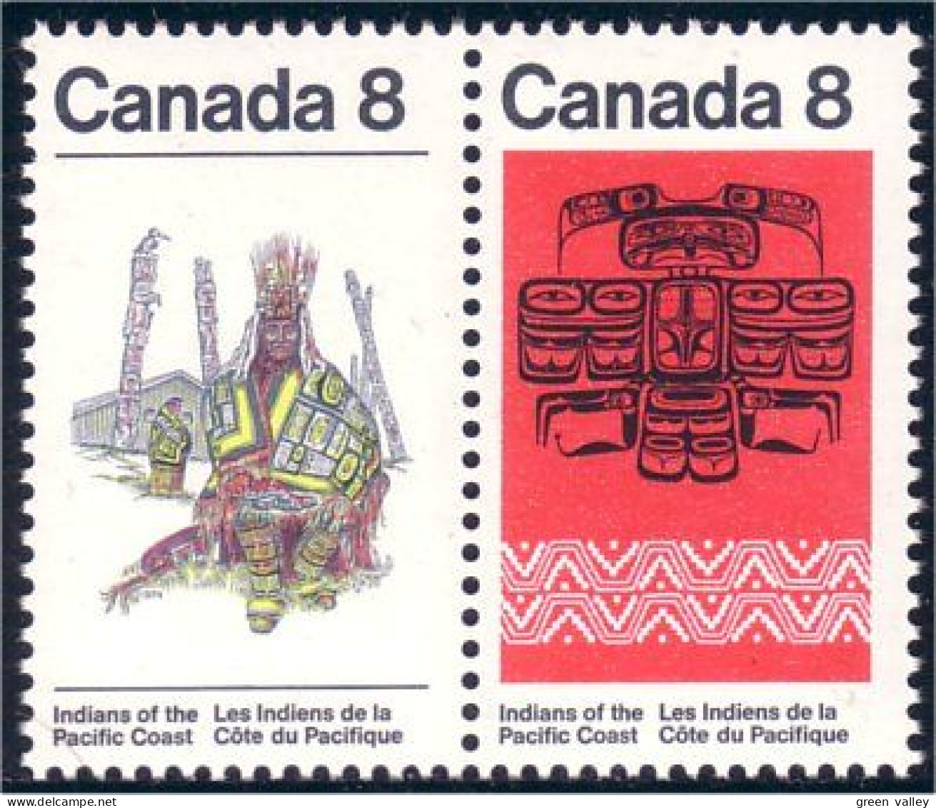 Canada Oiseau Thunderbird Indian Chief Totem MNH ** Neuf SC (C05-73ab) - Textile