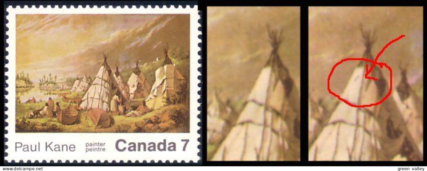 Canada Error On Painting Indian Camp Indien Tableau Erreur MNH ** Neuf SC (C05-53ia) - Ungebraucht