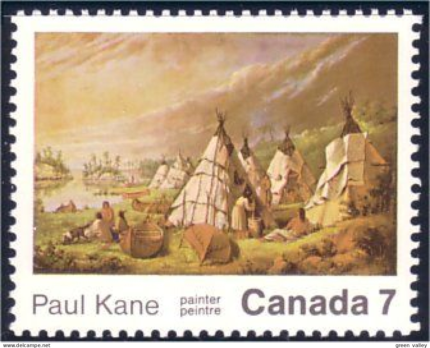 Canada Painting Indian Camp Indien Tableau MNH ** Neuf SC (C05-53c) - Unused Stamps