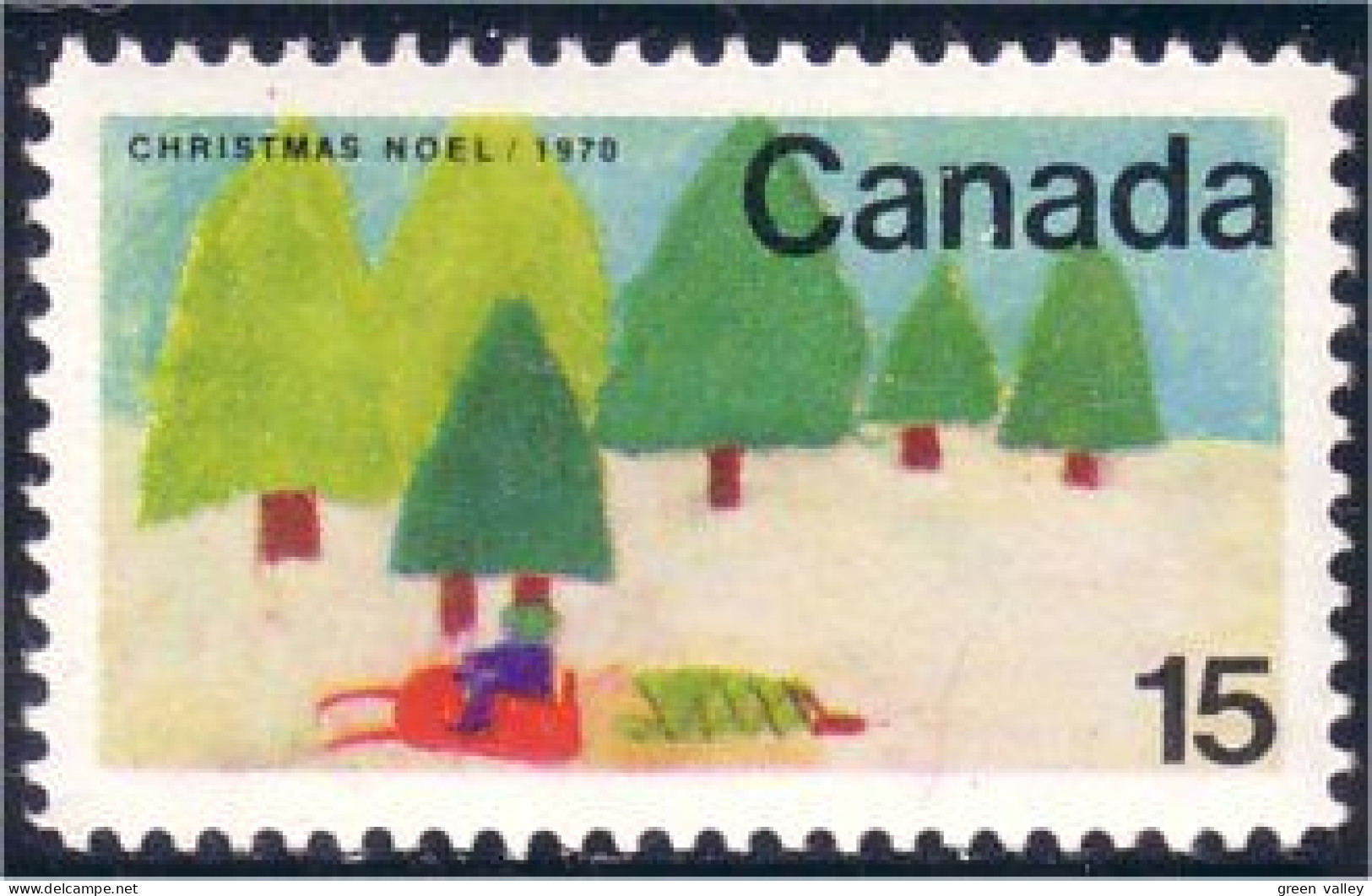 Canada Noel Christmas Snowmobile Trees Arbres Tagged MNH ** Neuf SC (C05-30p) - Alberi