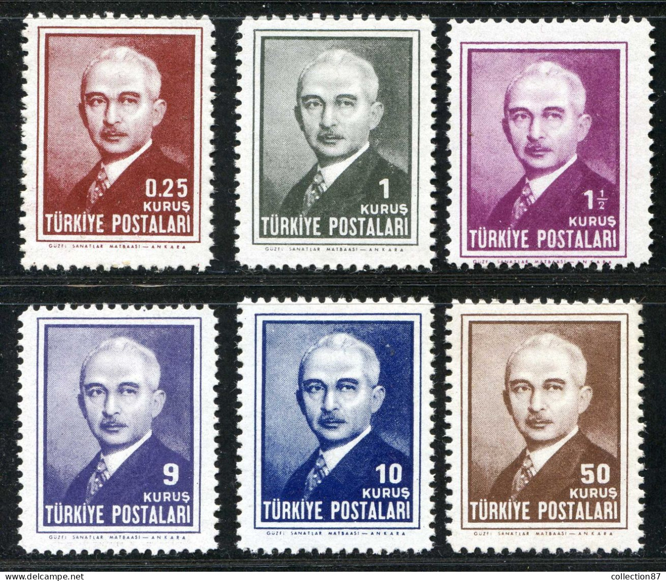 REF 091 > TURQUIE < Yv N° 1031 à 1036 * * < Neuf Luxe Dos Visible MNH * * Cat 9 € - Turkey - President Ismet Inönü - Ongebruikt