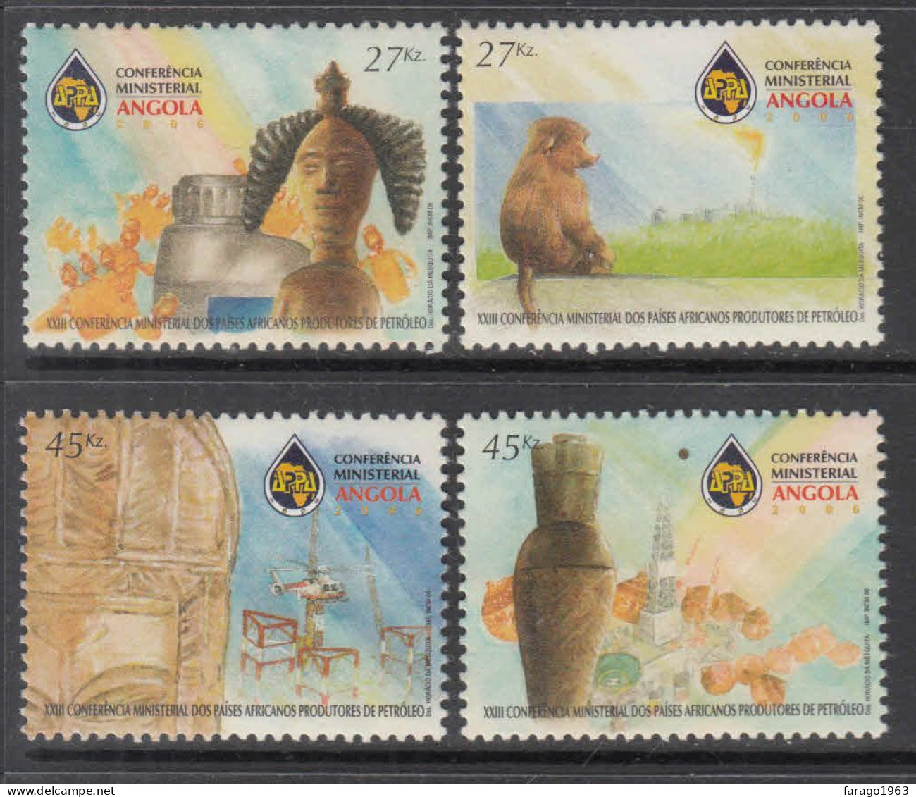 2006 Angola African Oil Petroleum Conference Helicopters Complete Set Of 4 MNH **DIFFICULT** - Angola