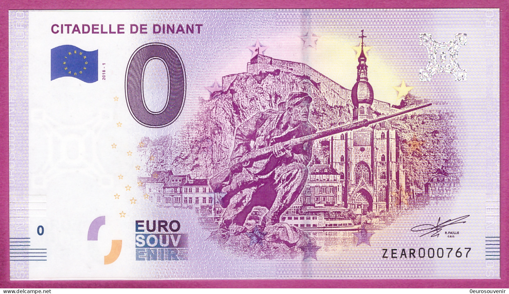 0-Euro ZEAR 2018-1  CITADELLE DE DINANT - Privatentwürfe