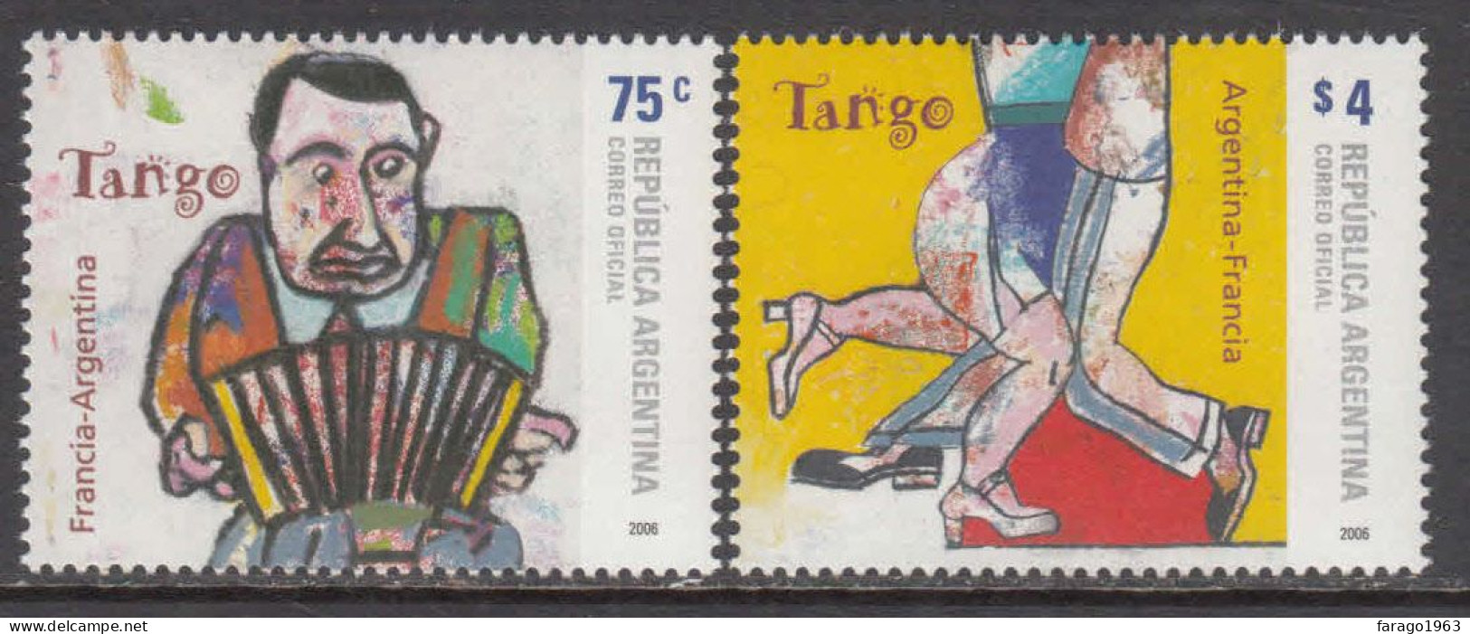 2006 Argentina Tango Music Dancing Complete Set Of 2 MNH - Unused Stamps