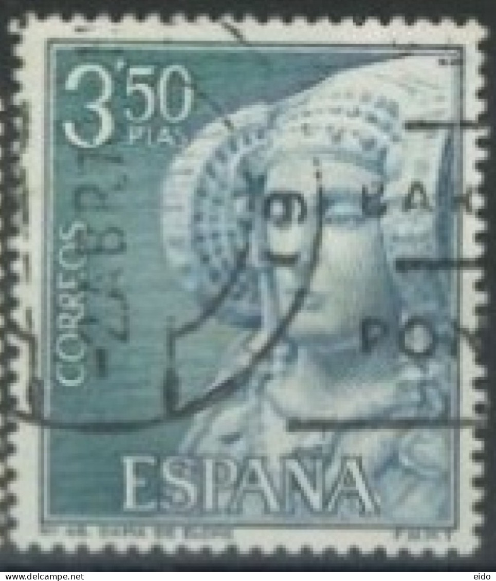SPAIN, 1969, DAMA DE ELCHE STAMP, # 1583, USED. - Usati