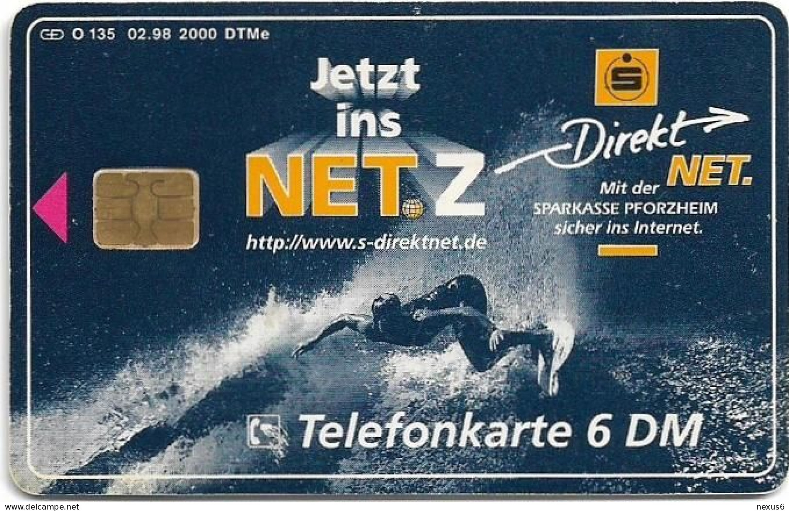Germany - Sparkasse Pforzheim - Direkt NET - O 0135 - 02.1998, 6DM, 2.000ex, Used - O-Series : Séries Client
