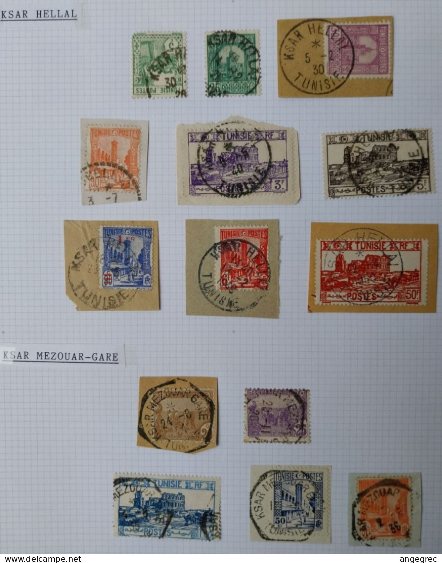Tunisie Lot Timbre Oblitération Choisies Ksar Hellal, Ksar Mezouar Gare  Dont Fragment   à Voir - Used Stamps