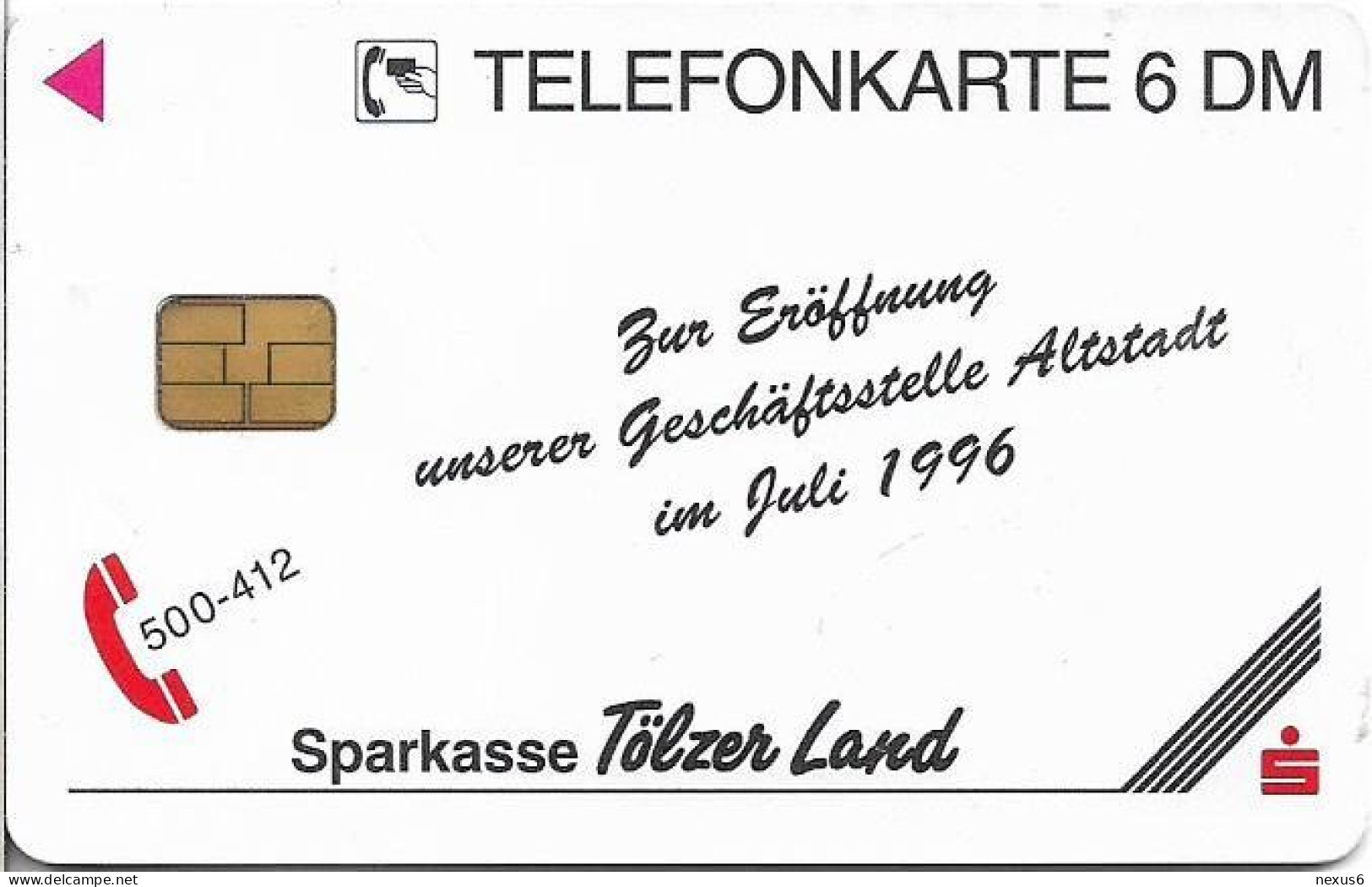 Germany - Sparkasse Tölzer Land (Old Photo) - O 0668 - 06.1996, 6DM, 500ex, Used - O-Reeksen : Klantenreeksen
