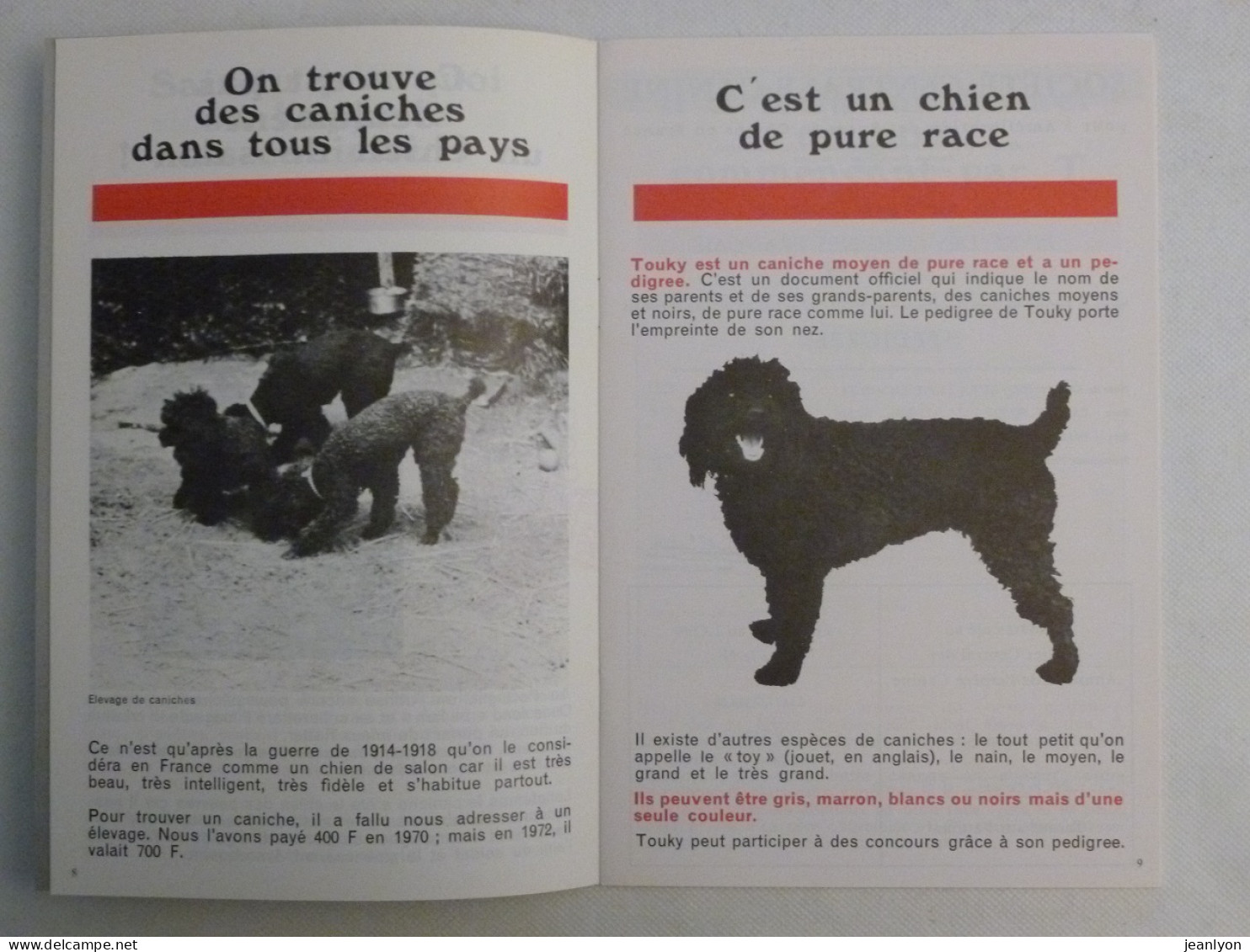 CHIEN / CANICHE - Touky Mon Caniche - Livret Bibliothèque De Travail Junior BTJ - Décembre 1973 - Animales