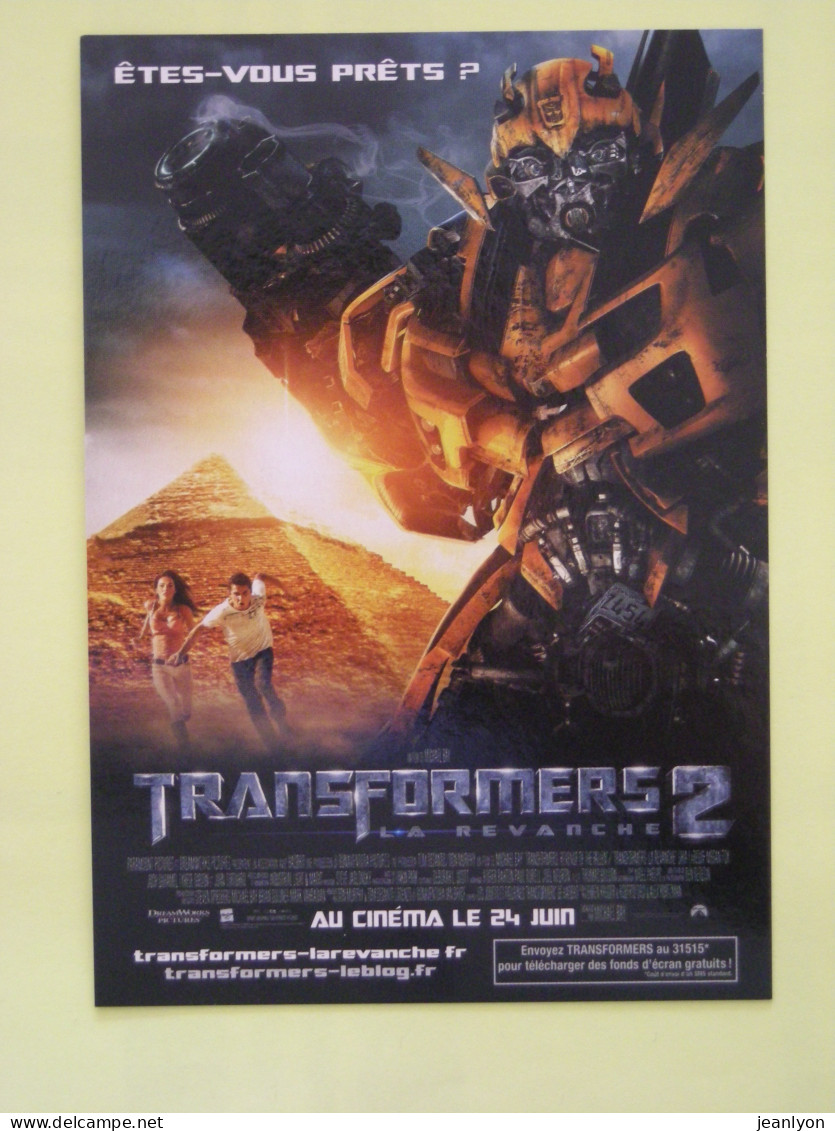 CINEMA - FILM TRANSFORMERS 2 - La Revanche - Carte Publicitaire Avec Affiche Du Film De Michael Bay - 1ère Carte - Afiches En Tarjetas