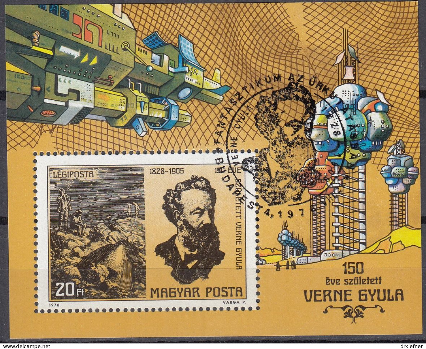 UNGARN   Block 133 A, Gestempelt, 150. Geburtstag Von Jules Verne, 1978 - Blocchi & Foglietti