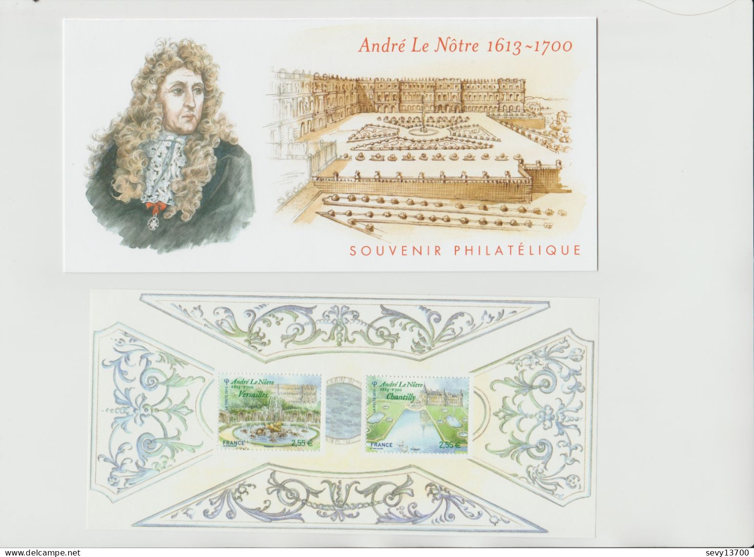 France 2013 Souvenir Philatélique Yvert Tellier N° 80 André Le Nôtre 1613 - 1700 - Souvenir Blocks & Sheetlets
