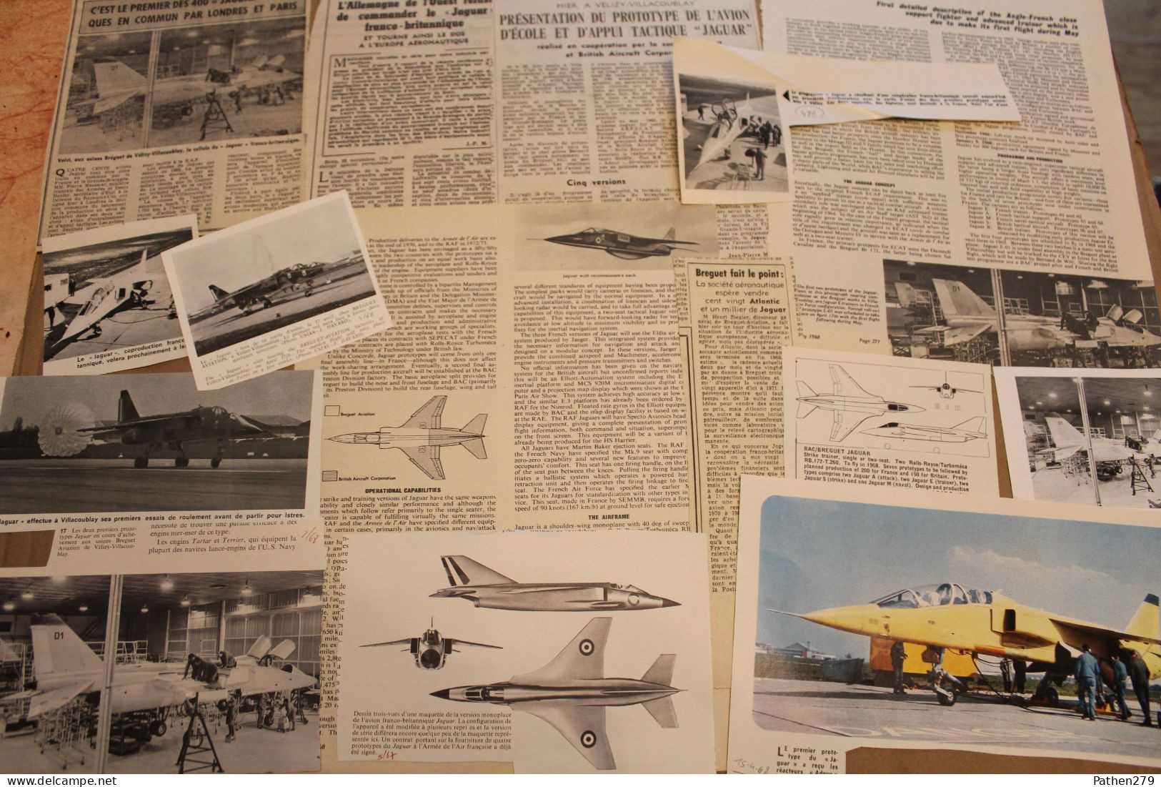 Lot De 99g D'anciennes Coupures De Presse De L'aéronef Franco-britannique Bréguet-BAC "Jaguar" - Aviation