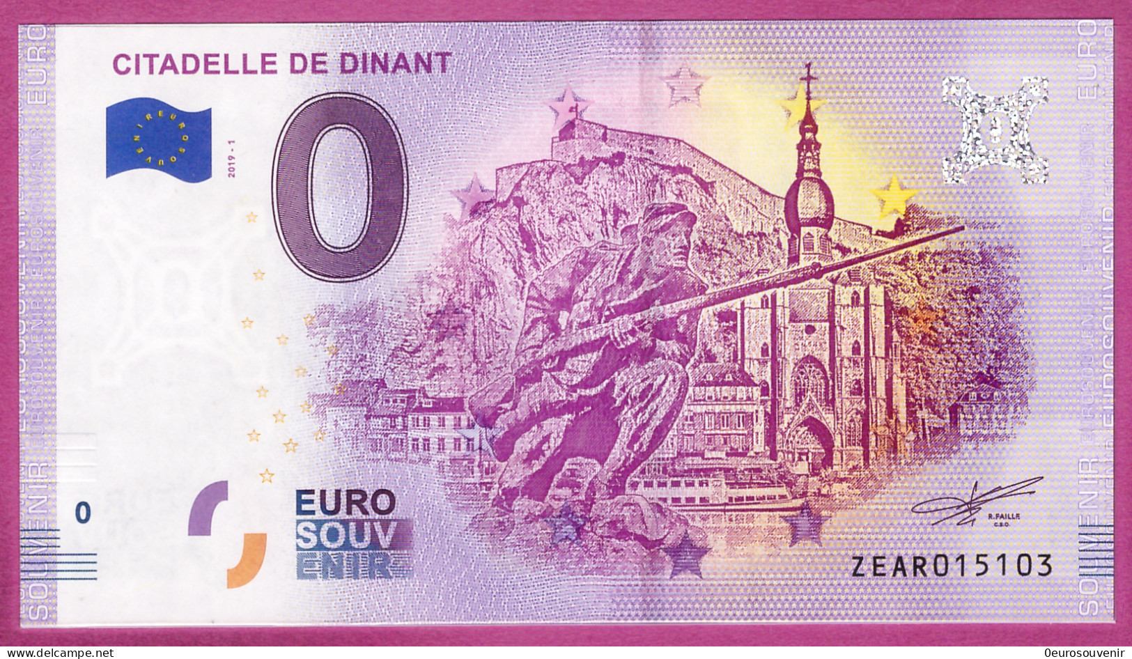 0-Euro ZEAR 2019-1  CITADELLE DE DINANT - Essais Privés / Non-officiels