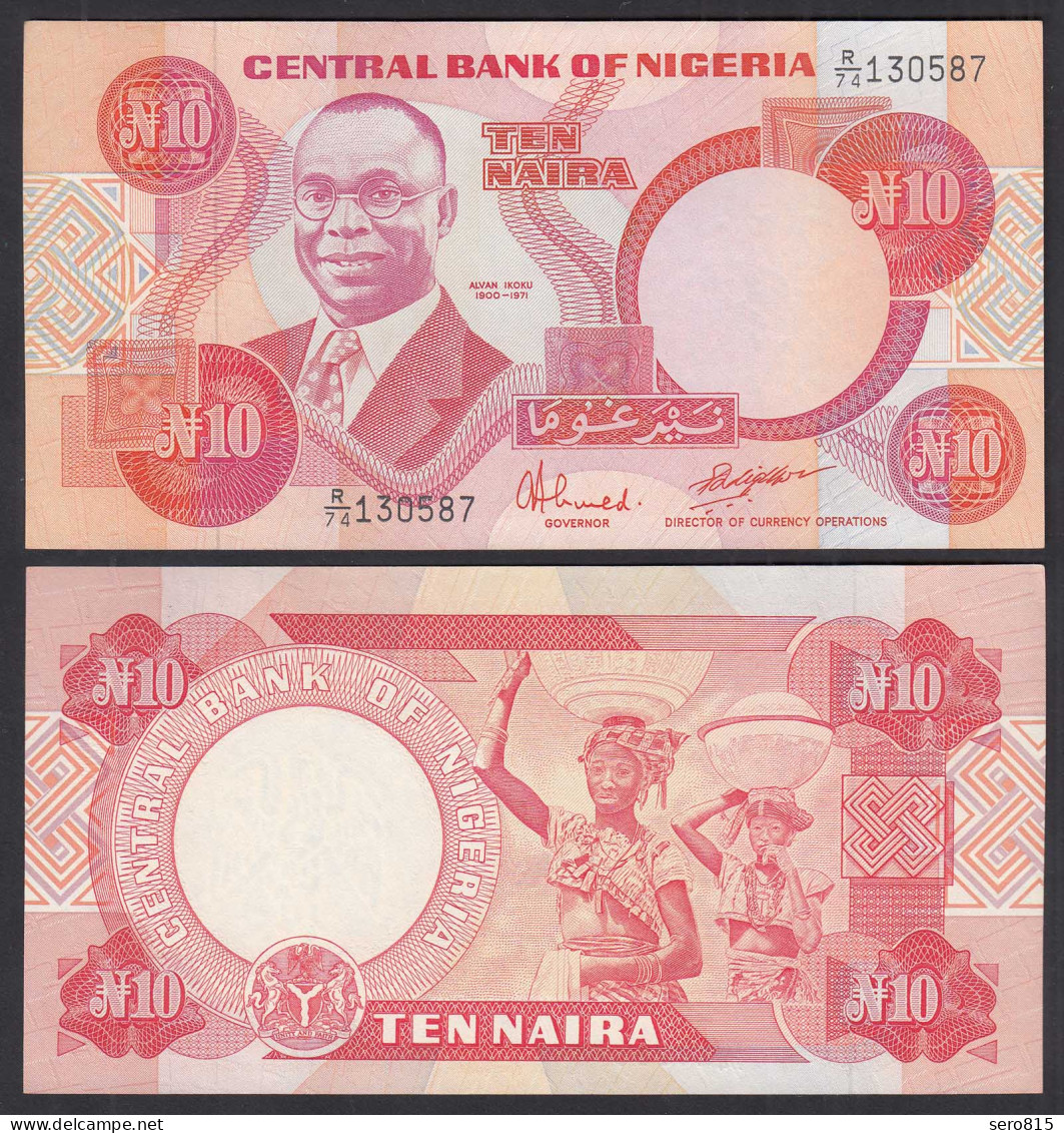 NIGERIA - 10 NAIRA Banknote  PICK 25d (1984-2000) XF (2) Sig. 9    (31970 - Andere - Afrika