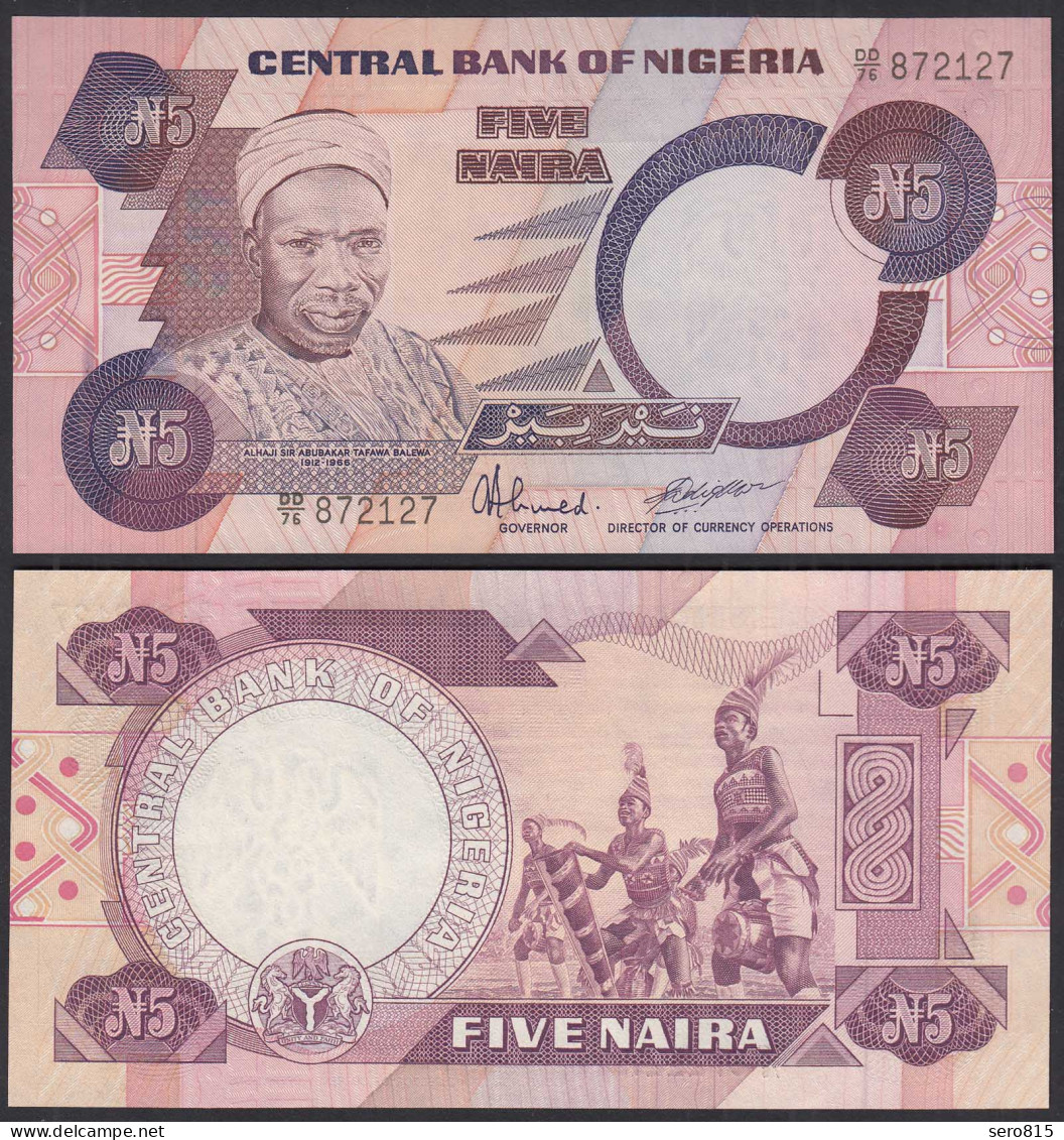 NIGERIA - 5 NAIRA Banknote  PICK 24d 1984 UNC (1) Sig. 9    (31967 - Otros – Africa