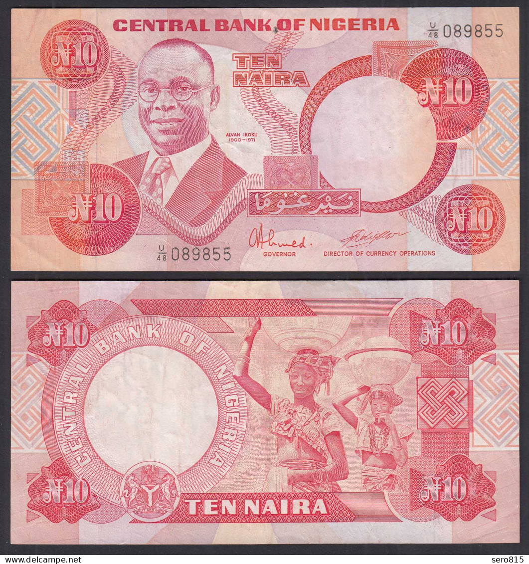 NIGERIA - 10 NAIRA Banknote  PICK 25d (1984-2000) VF (3) Sig. 9    (31968 - Otros – Africa