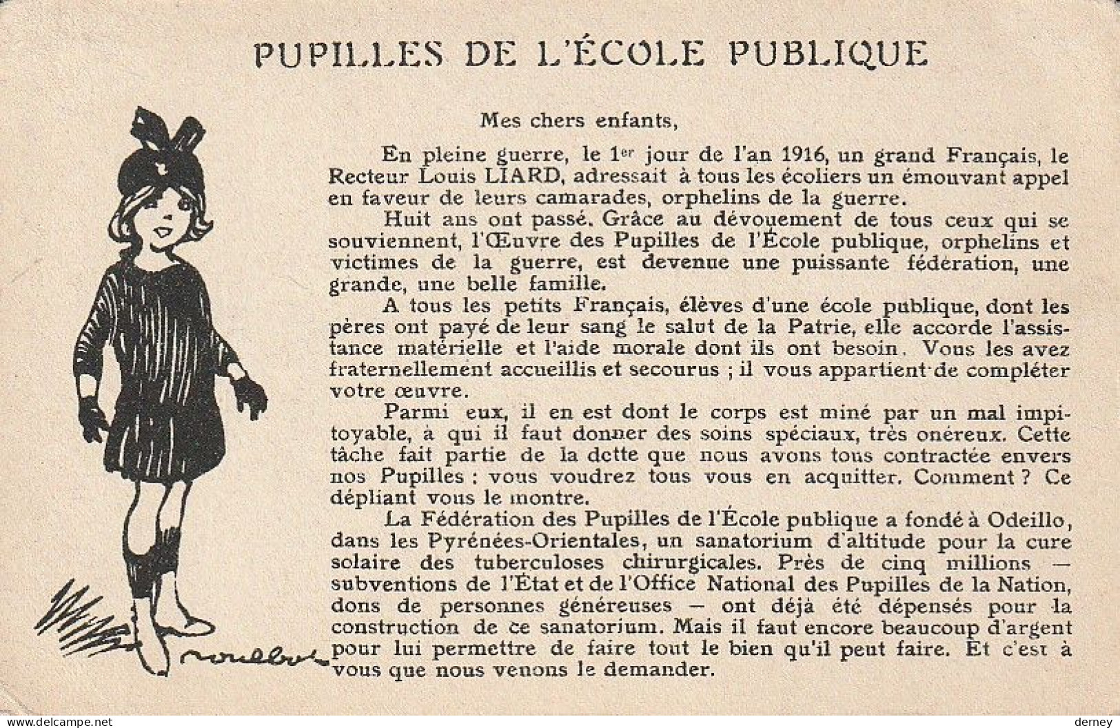 POULBOT - PUPILLES DE L'ECOLE PUBLIQUE " IL LUI FAUT SANS TARDER, L'AIR DE LA MONTAGNE " - Poulbot, F.