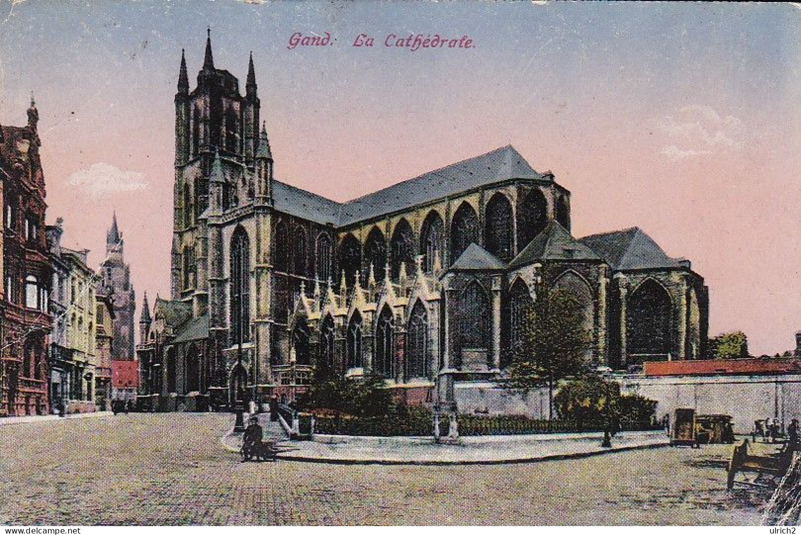 AK Gand - La Cathedrale - Feldpost 1917 (68858) - Gent