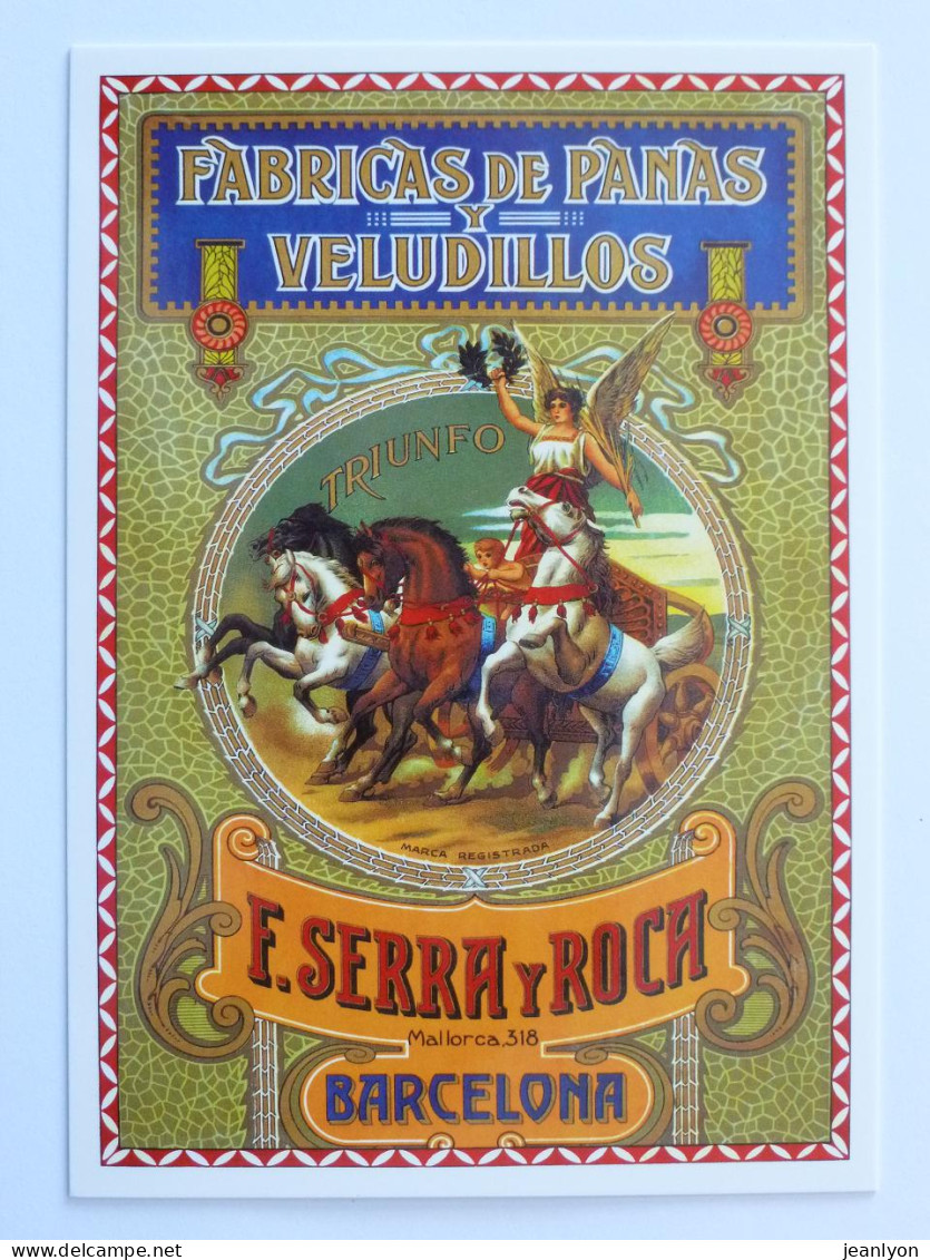 CHEVAUX - Fabricas De Panas Y Veludillos - Carte Publicitaire Moderne Espagnole Reproduisant Affiche Ancienne - Chevaux