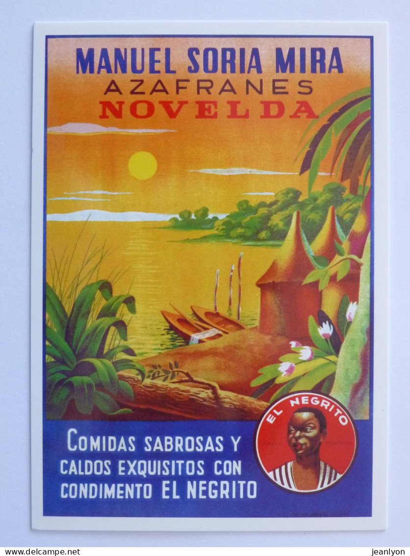 BARQUE Sur Plan D'eau / Coucher De Soleil - Condiment El Negrito - Carte Moderne Espagnole Reproduisant Affiche Ancienne - Other & Unclassified