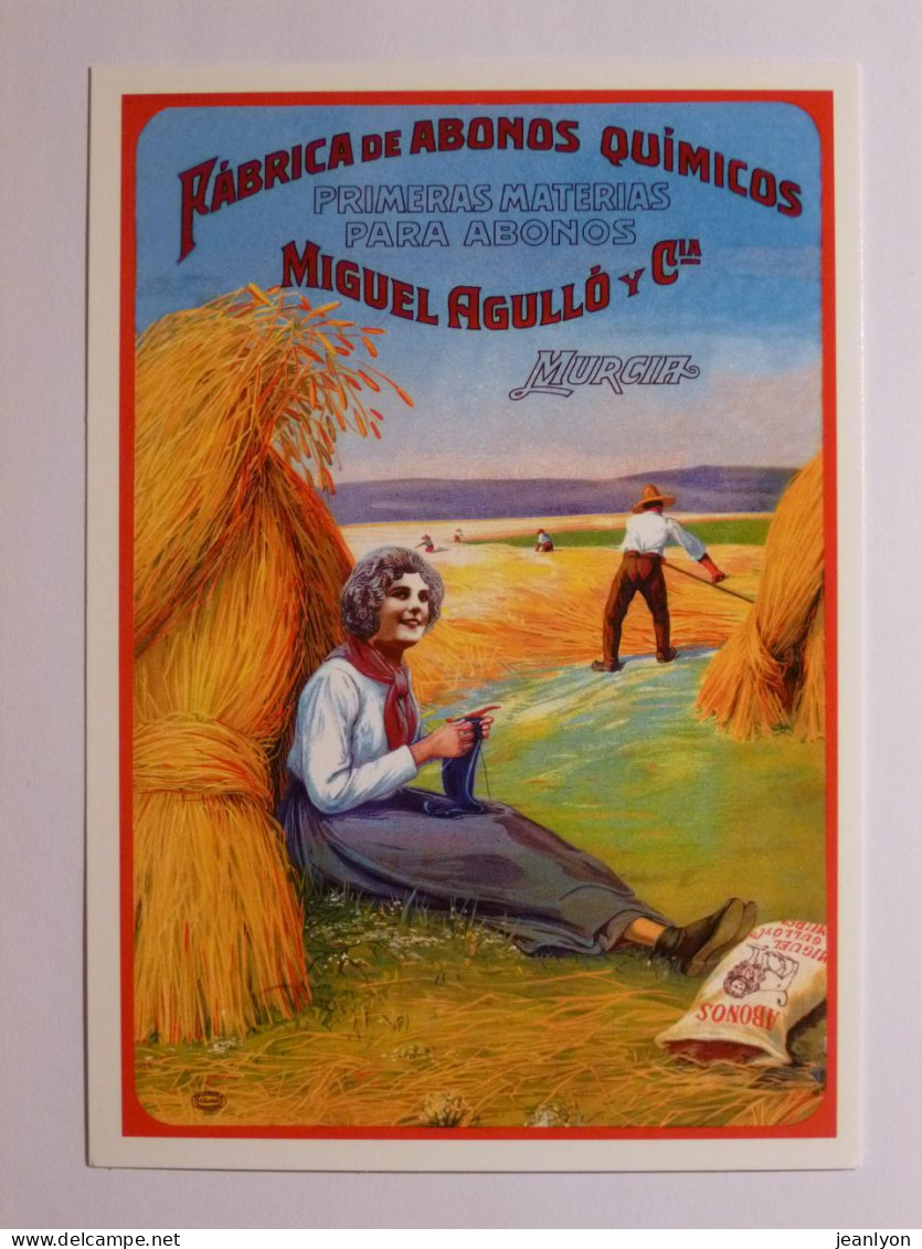 CHAMP DE BLE - AGRICULTURE - ENGRAIS CHIMIQUE M. AGULLO - Carte Postale Moderne Espagnole Reproduisant Affiche Ancienne - Cultivation