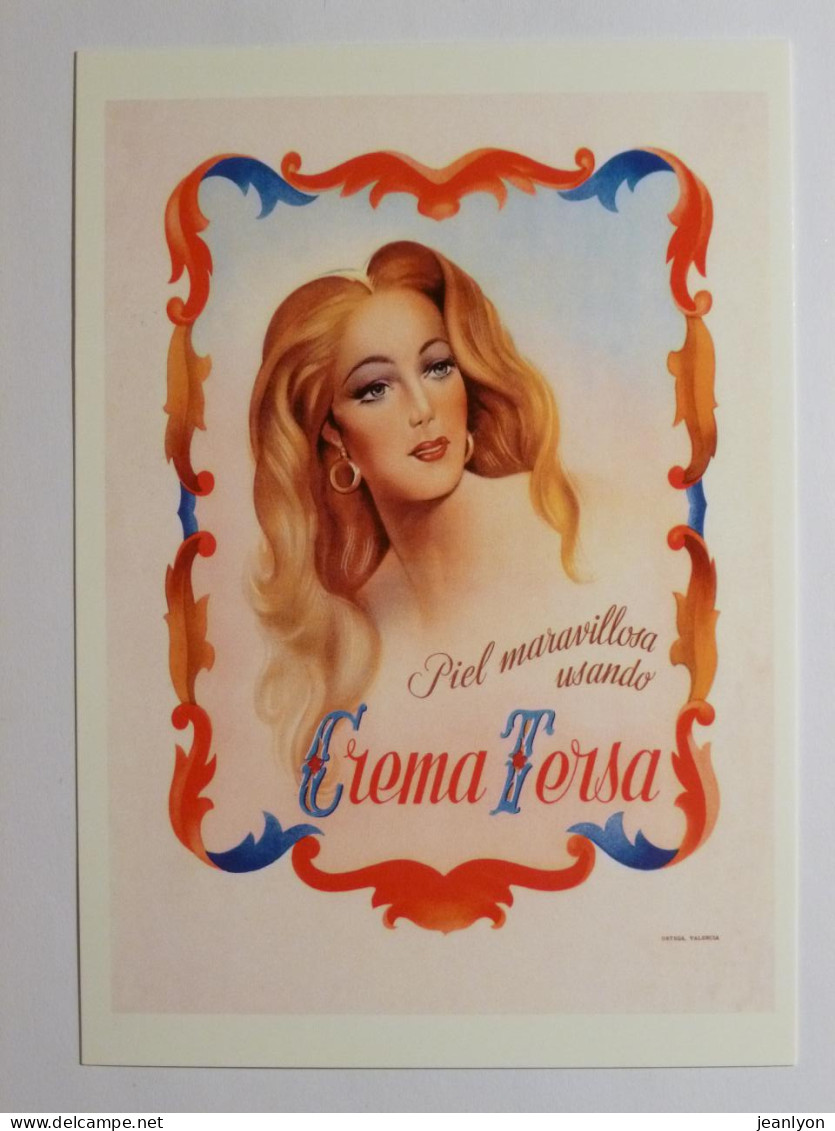 FEMME / VISAGE - MAQUILLAGE - Publicité Crème Claire - Carte Postale Moderne Espagnole Reproduisant Affiche Ancienne - Mode