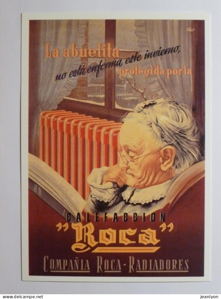 CHAUFFAGE - RADIATEUR / Femme Agée Lisant Un Livre - Carte Postale Moderne Espagnole Reproduisant Affiche Ancienne - Reclame