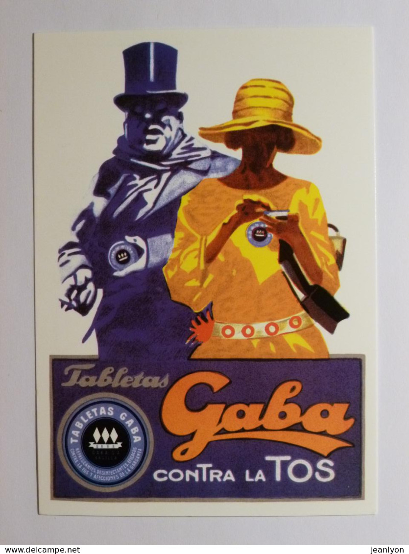 SANTE / PASTILLE CONTRE LA TOUX - GABA - Femme Avec Chapeau - CP Moderne Espagnole Reproduisant Affiche Ancienne - Gesundheit