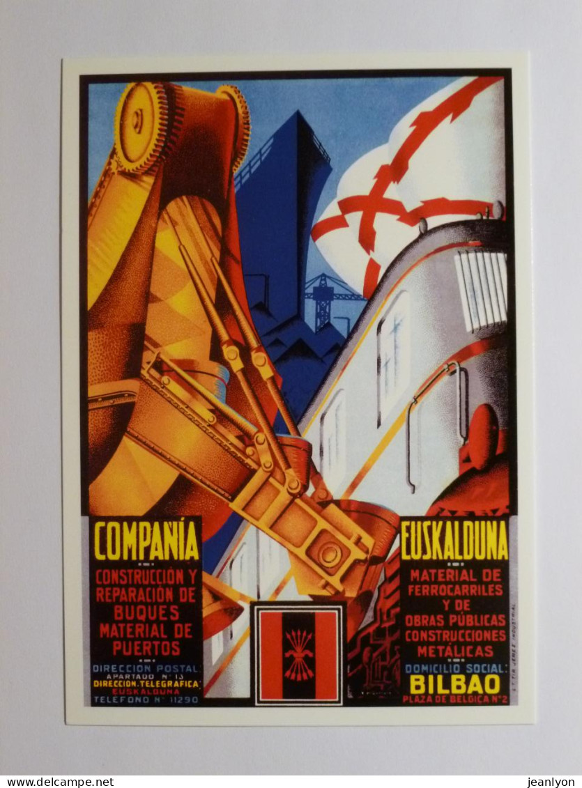 INDUSTRIE / CONSTRUCTION - REPARATION BATEAU - BILBAO - Carte Postale Moderne Espagnole Reproduisant Affiche Ancienne - Industrie