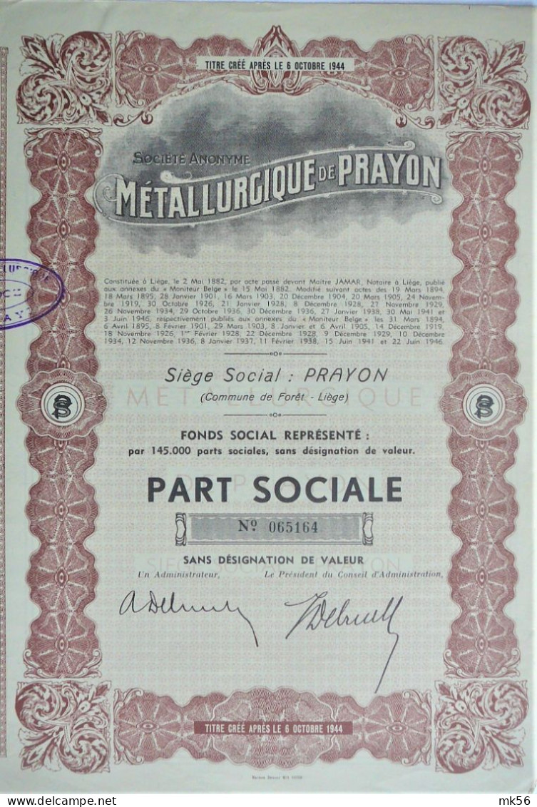 S.A. Métallurgique De Prayon - Industrie