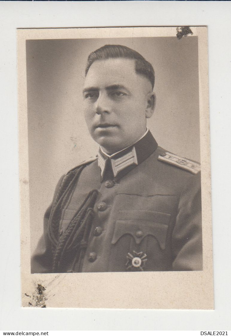 Ww2 Bulgaria Bulgarian Military Officer With Uniform And Order, Portrait, Vintage Orig Photo 5.5x8cm. (9414) - Krieg, Militär