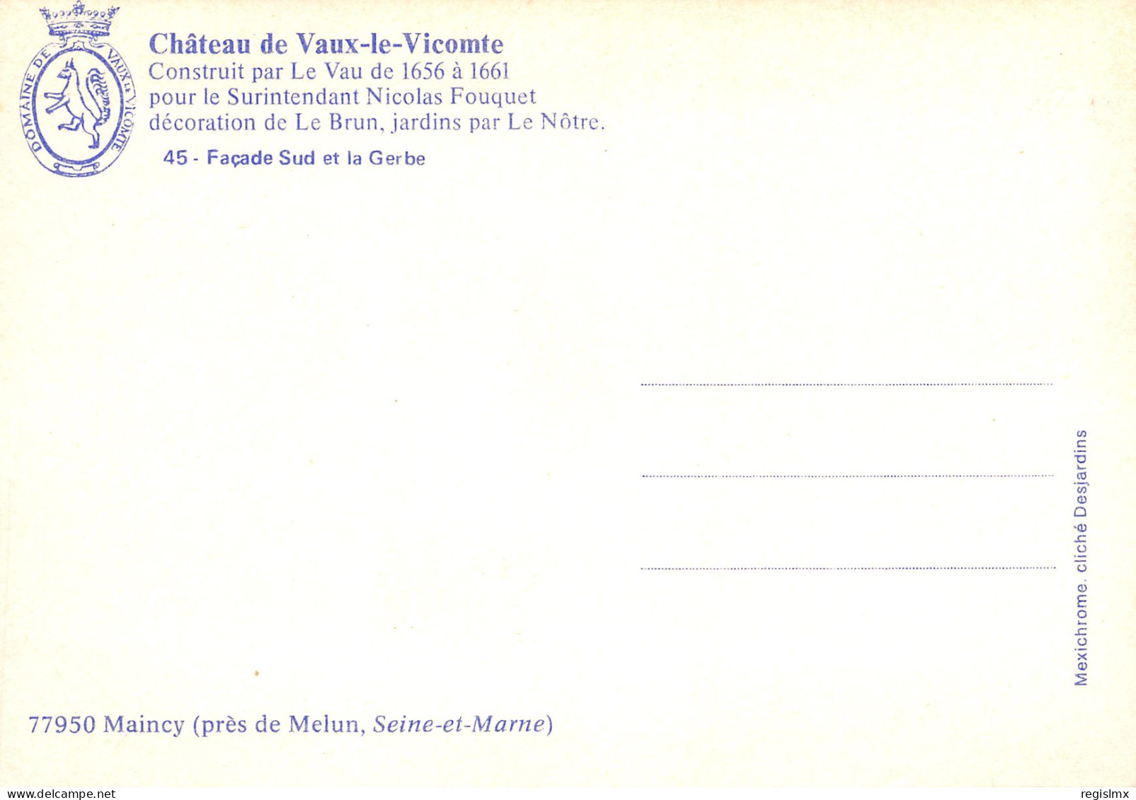 77-VAUX LE VICOMTE-N°3457-B/0325 - Vaux Le Vicomte