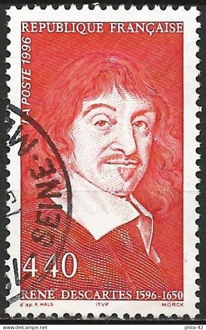 France 1996 - Mi 3139 - YT 2995 ( René Descartes, French Writer ) - Usados