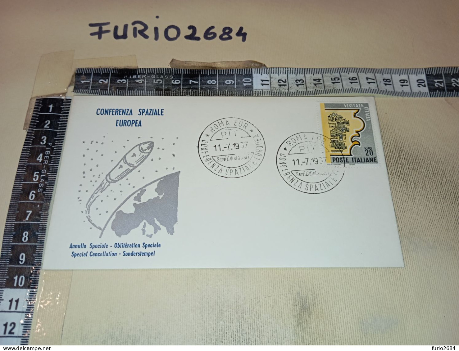 HB12719 FDC TIMBRO ANNULLO ROMA 1937 CONFERENZA SPAZIALE EUROPEA ANNULLO SPECIALE - FDC