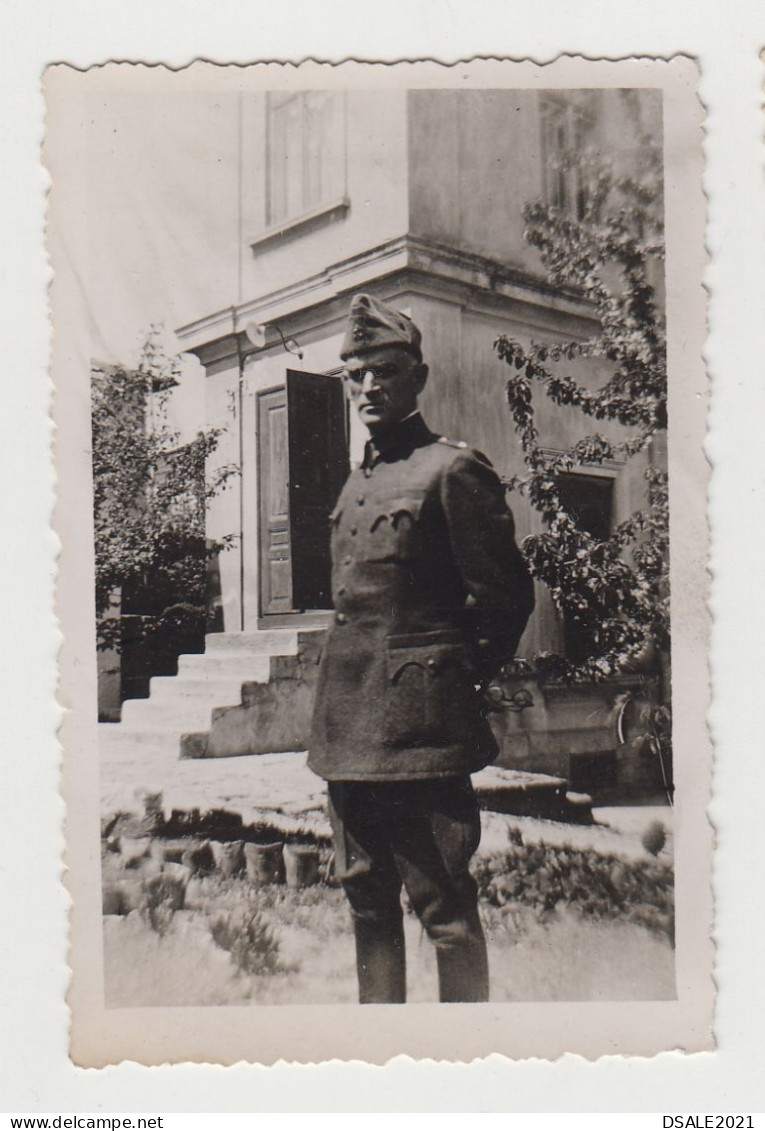 Ww2 Bulgaria Bulgarian Military Officer With Uniform, Field Portrait, Vintage Orig Photo 5.7x8.7cm. (9384) - Guerre, Militaire