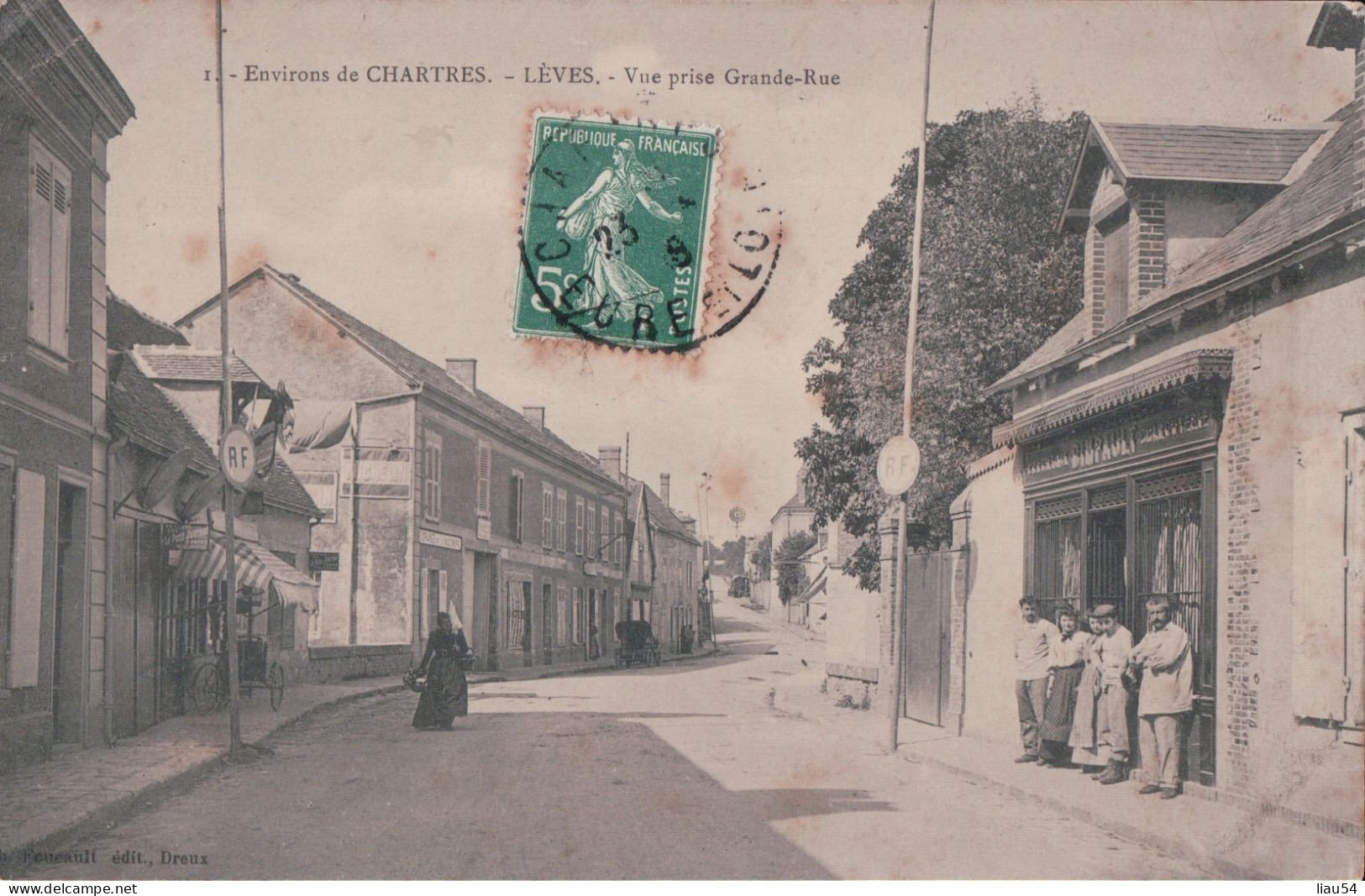 LEVES Vue Prise Grande-Rue (BOUCHERIE CHARCUTERIE BIMPAULT) - Lèves