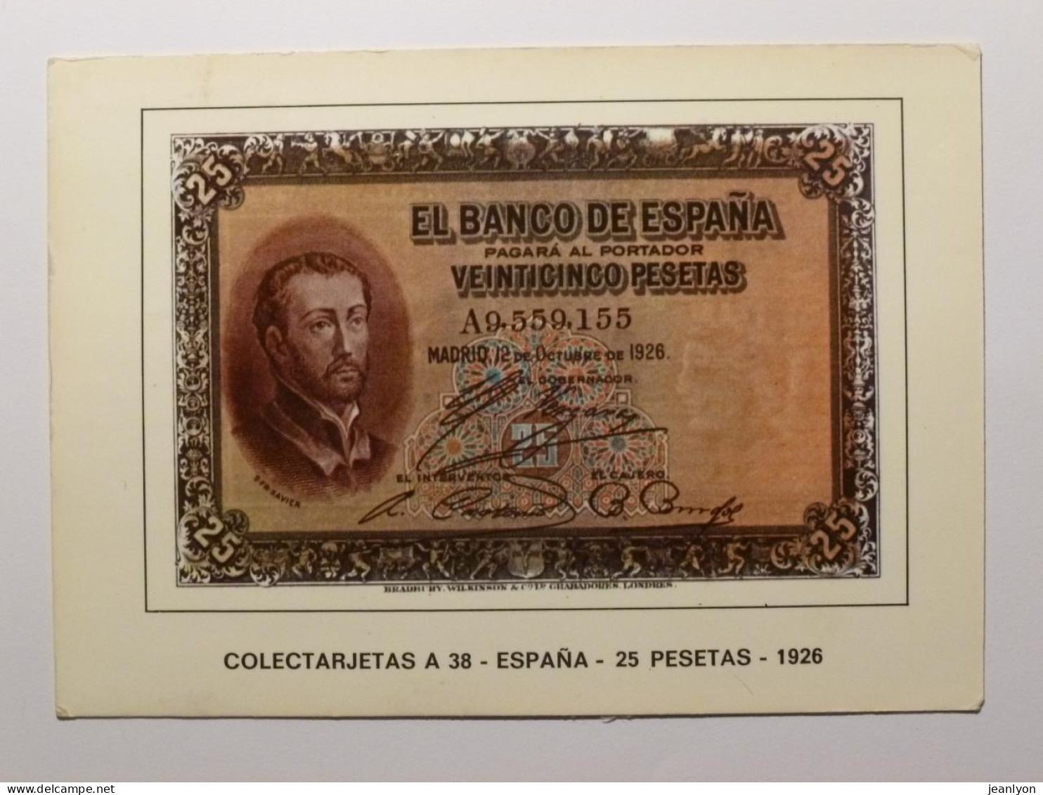 MONNAIE / BILLET DE BANQUE - ESPAGNE / 25 PESETAS - Carte Postale Représentant Un Billet - Monete (rappresentazioni)