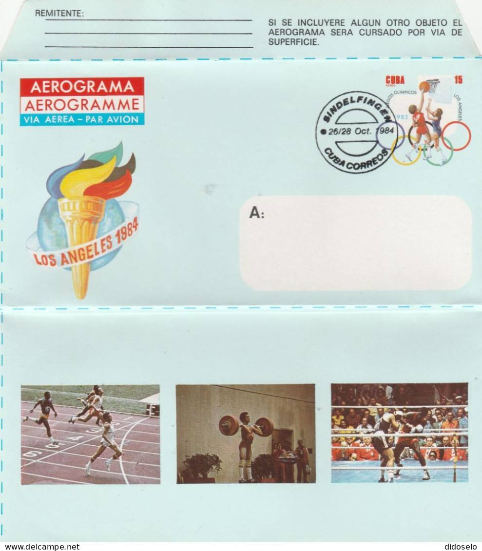 Cuba - 1984 - Oly.Games LA -  Aerogramme  / Unused - Verano 1984: Los Angeles
