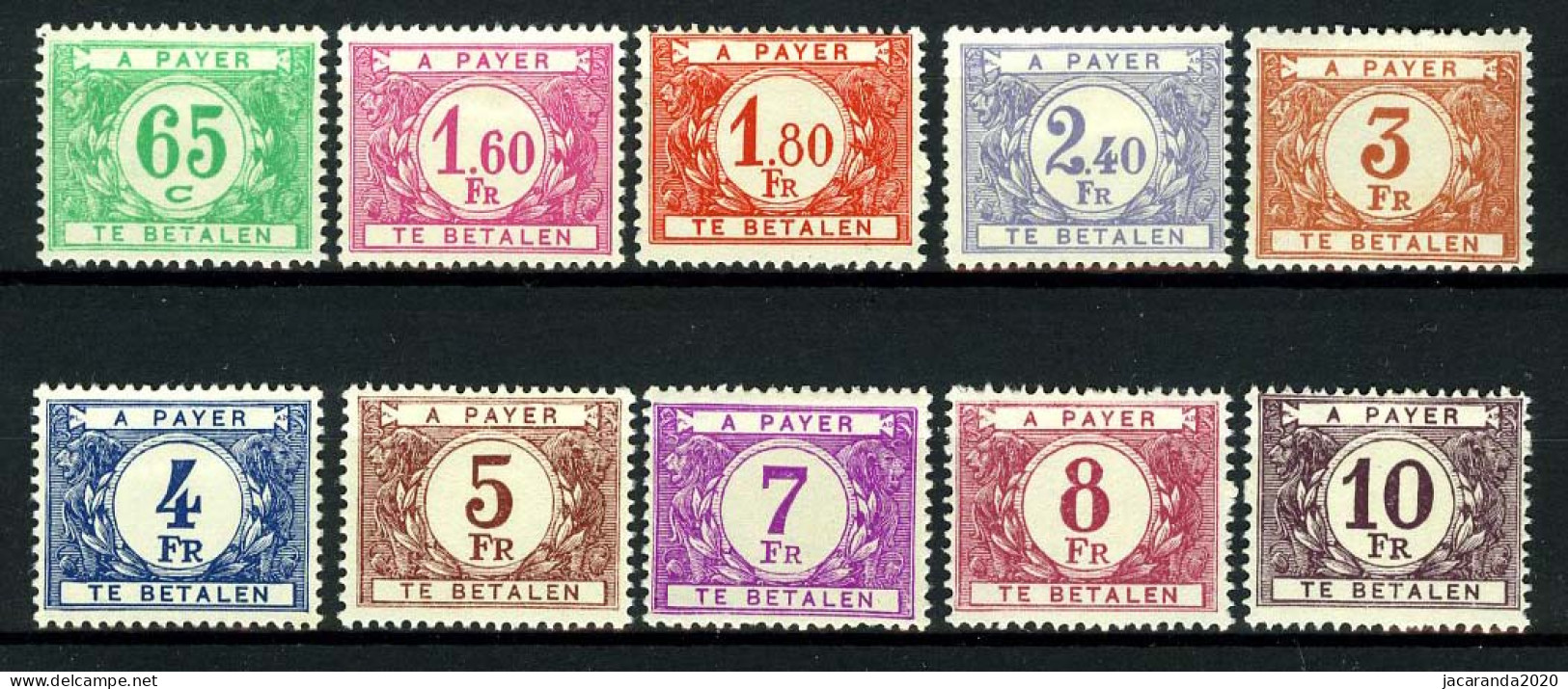 België TX56/65 * - Strafportzegels - MH - Timbres