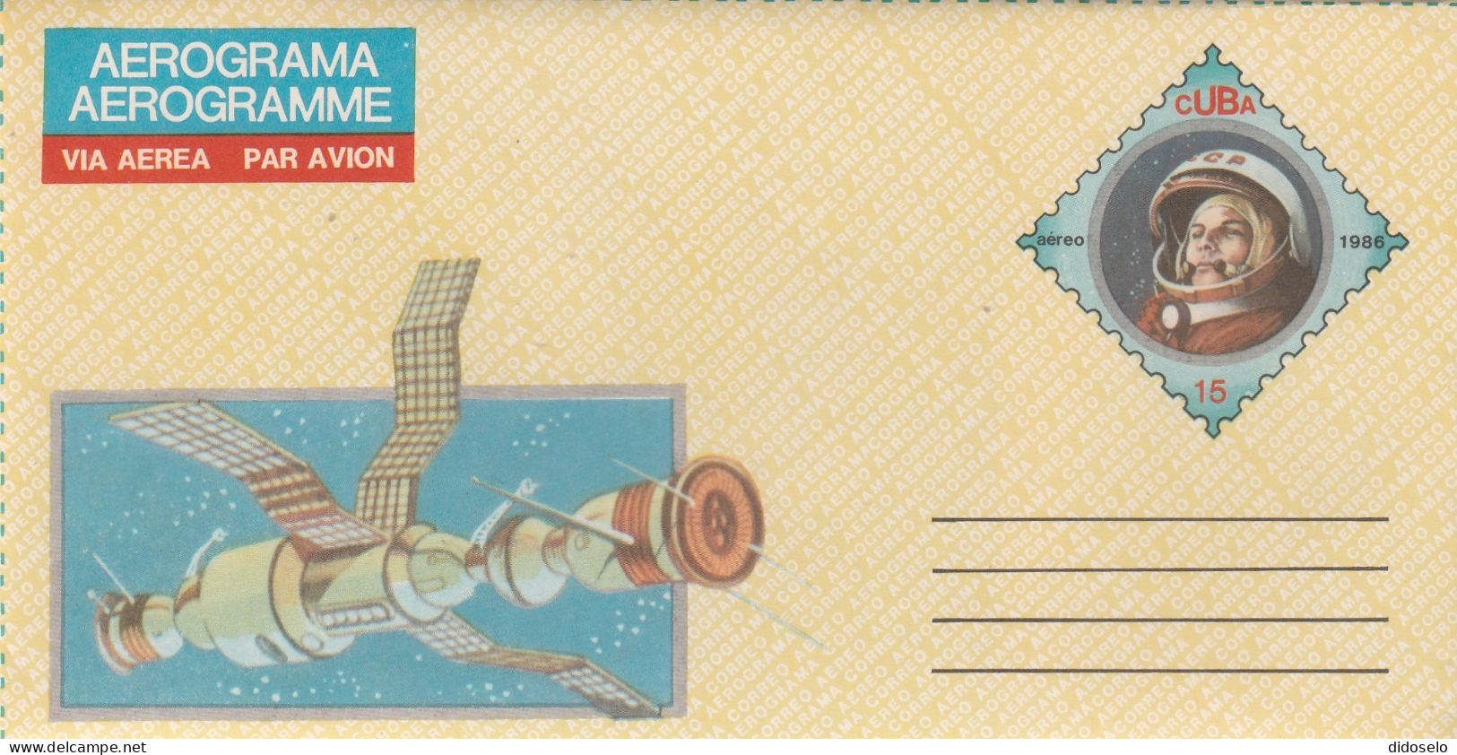 Cuba - 1986 - Space / Astronaut -  Aerogramme  / Unused - Luftpost