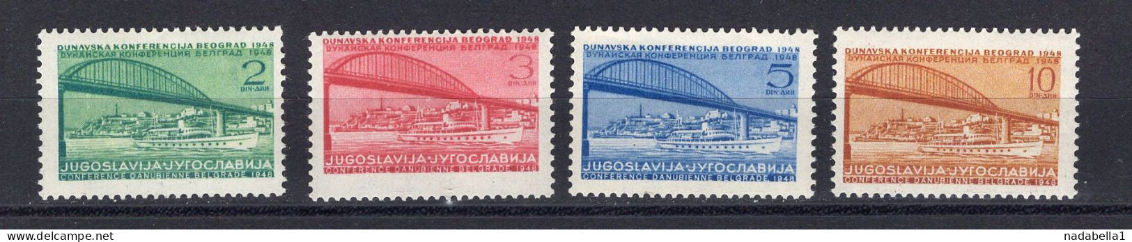 1948. YUGOSLAVIA,BELGRADE,DANUBE CONFERENCE,SET OF 4 STAMPS,MNH - Ongebruikt