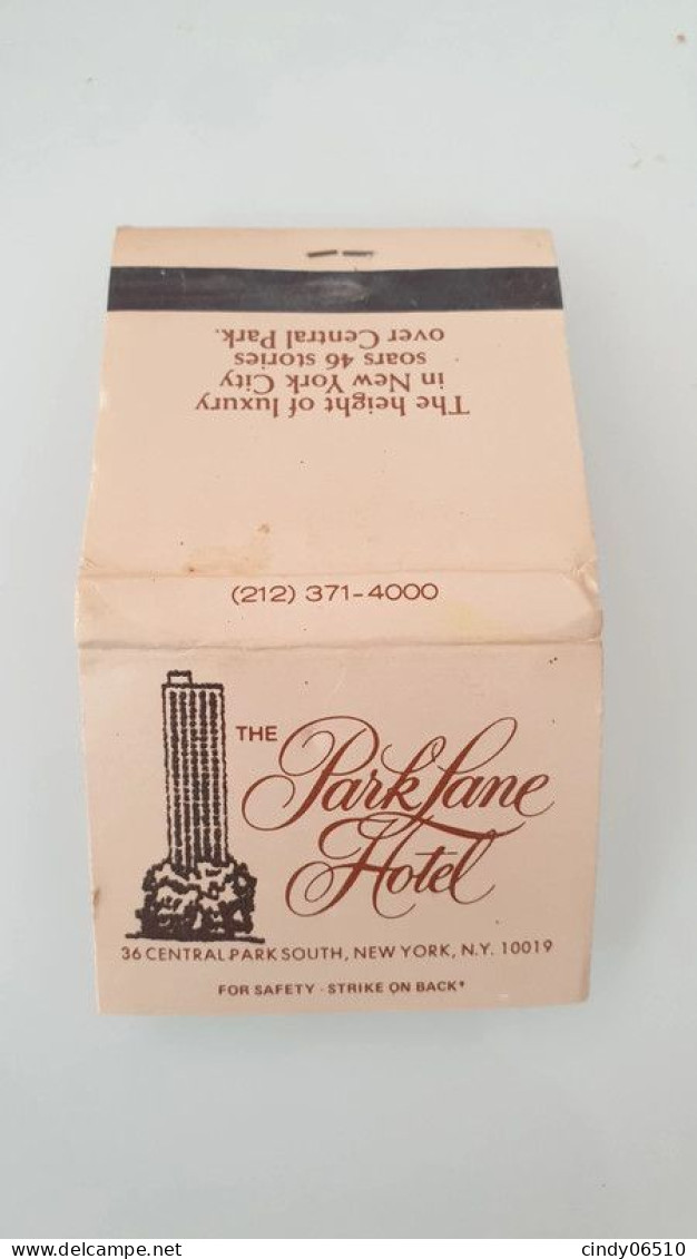 Pochette D Allumette Parklane Hotel New York Rare Vintage - Boites D'allumettes