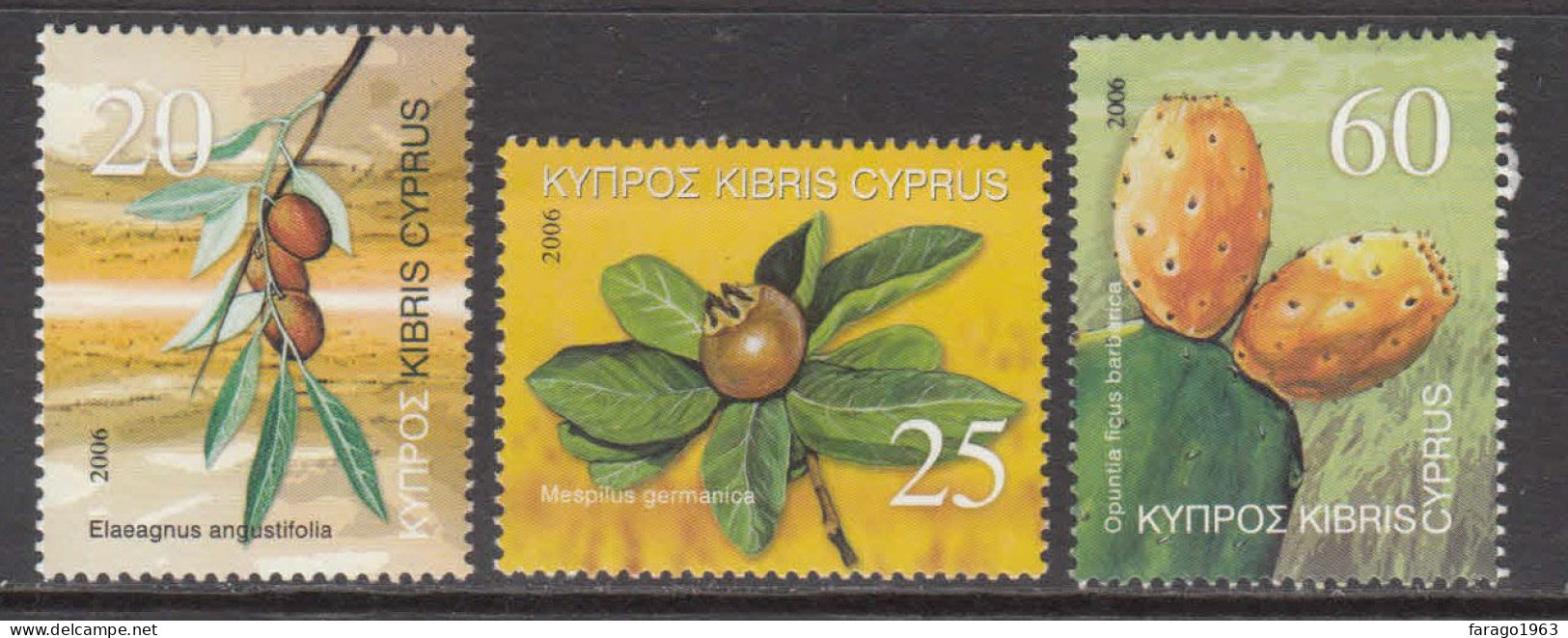 2006 Cyprus Fruit Trees  Complete Set Of 3 MNH - Ungebraucht