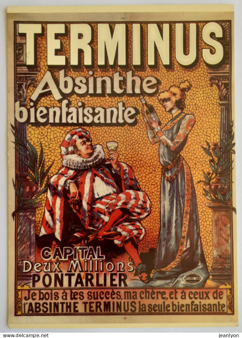 ABSINTHE TERMINUS - PONTARLIER - Carte Publicitaire Moderne Reproduisant Affiche Ancienne - Advertising
