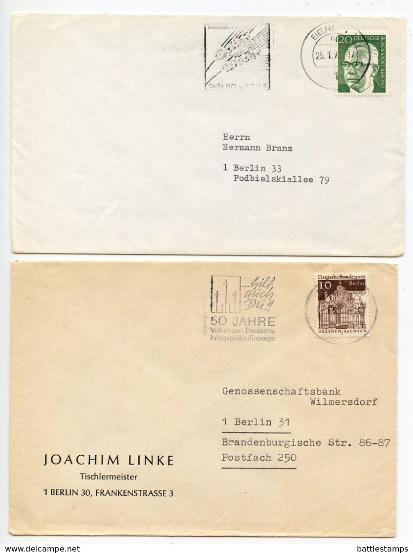 Germany, Berlin 1960'-1980's 13 Covers With Mix Of Definitive Stamps And Slogan Machine Cancels - Briefe U. Dokumente